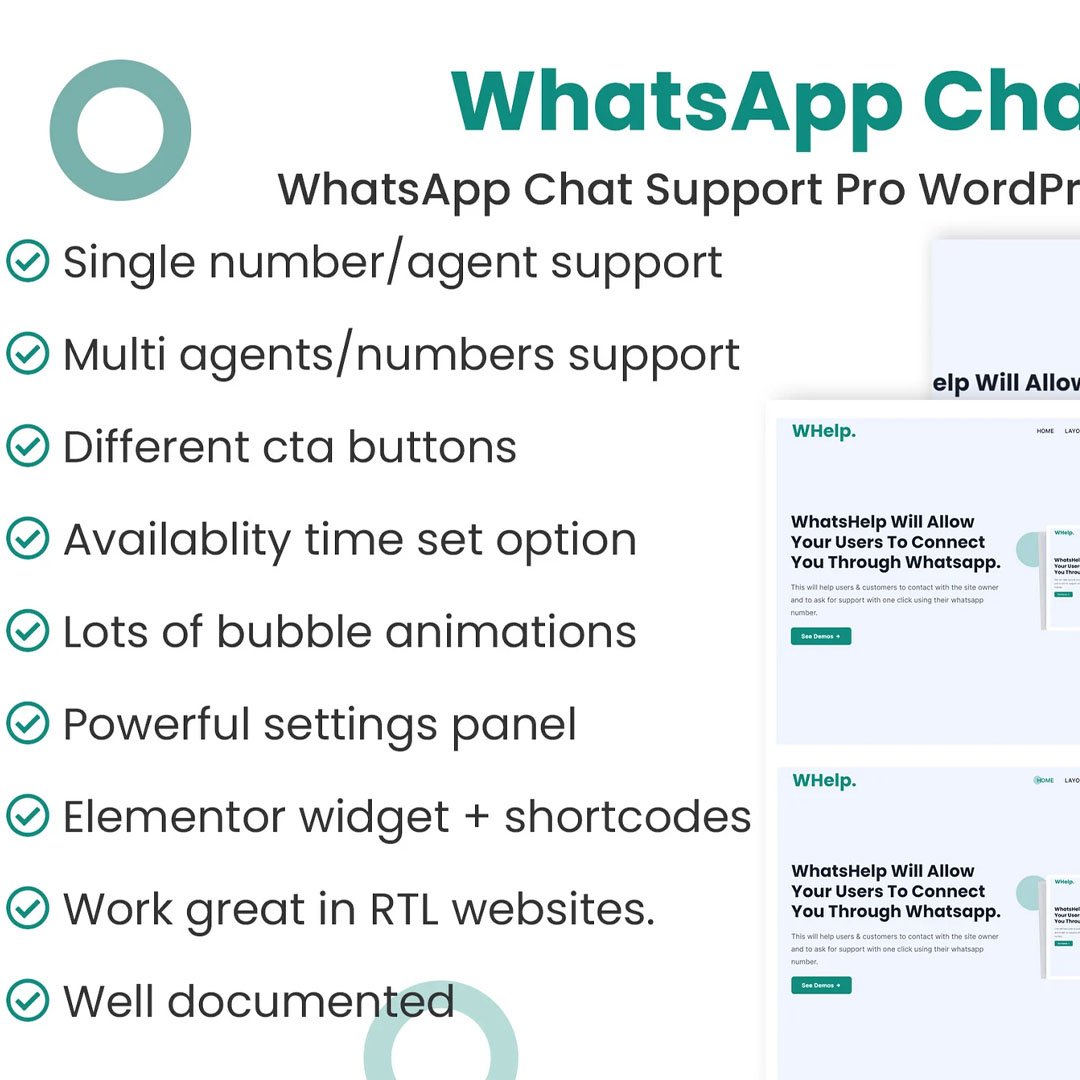 WhatsApp Chat Support Pro WordPress Plugin