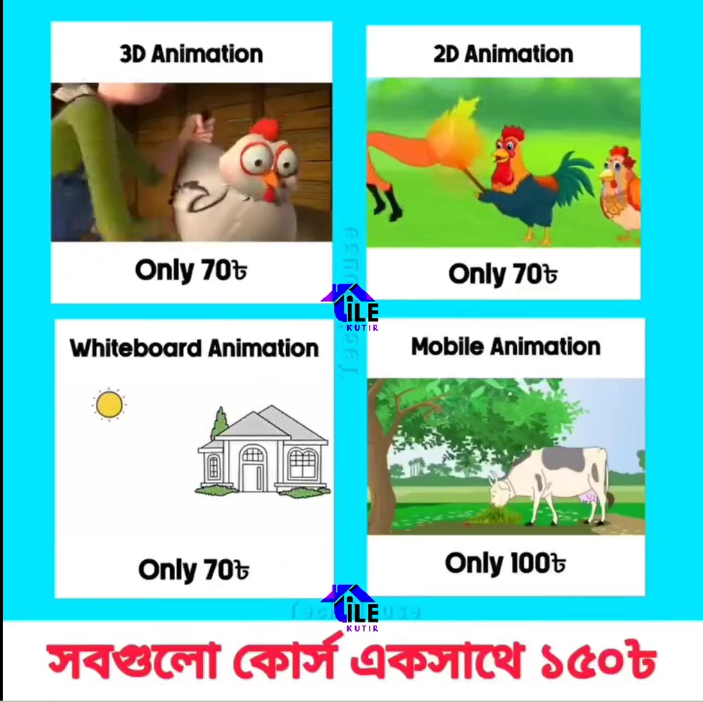 2D, 3D, Whiteboard, Mobile এনিমেশন ফুল কোর্স!